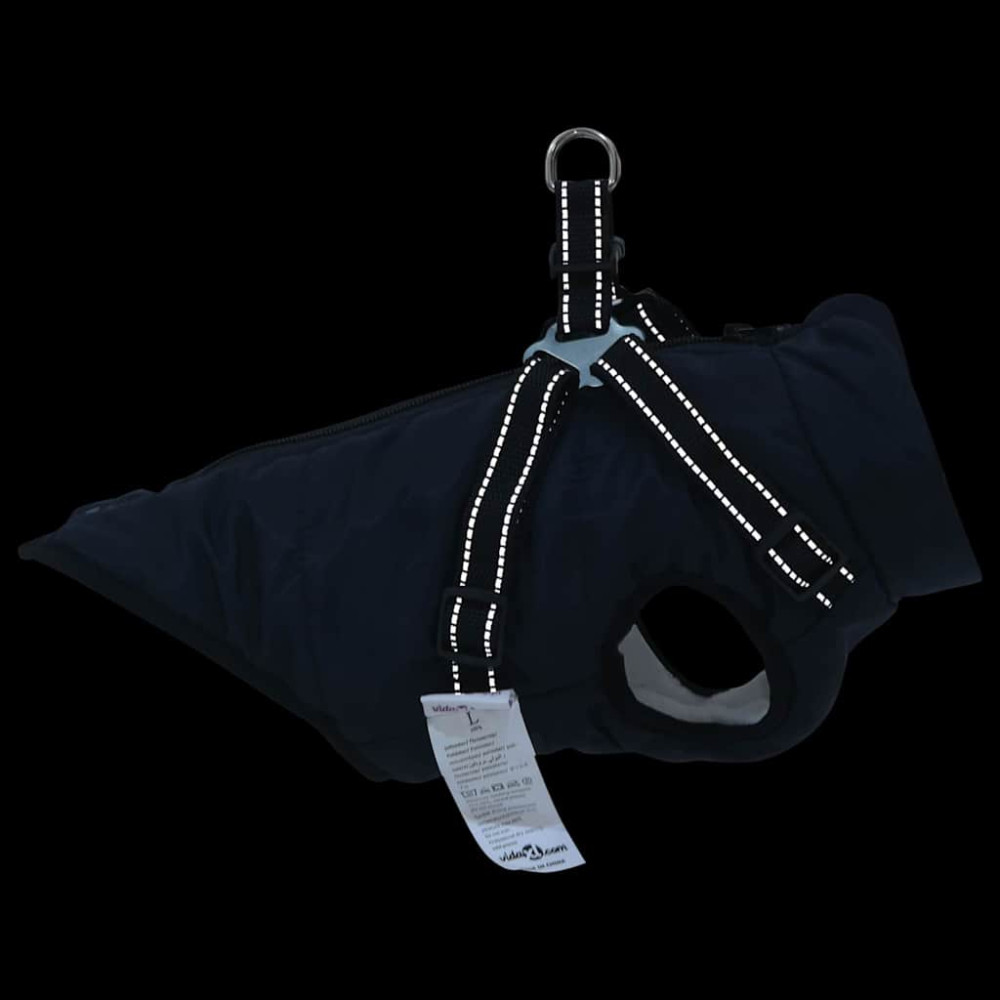 Produktbild för Hund Kappa Mörkblå L32 Fleece och Polyester