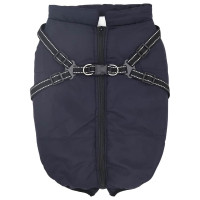 Produktbild för Hund Kappa Mörkblå L48 Fleece och Polyester