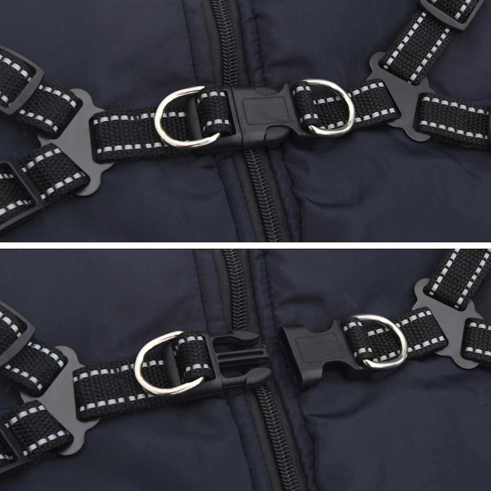 Produktbild för Hund Kappa Mörkblå L48 Fleece och Polyester