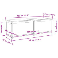 Produktbild för Förvaringslåda 150 x 45 x 45 cm Massivt Ekträ