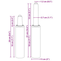 Produktbild för Kontorsstolens gascylinder Svart 239-309 mm Järn