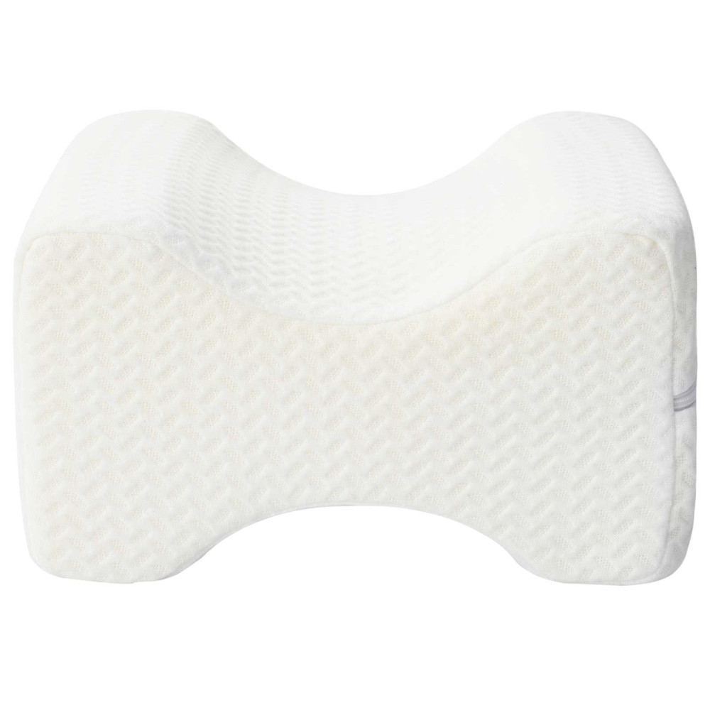 Produktbild för Knee Pillow Vit Minneskum och polyester 26 x 21,5 x 15 cm
