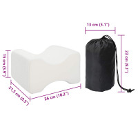 Produktbild för Knee Pillow Vit Minneskum och polyester 26 x 21,5 x 15 cm