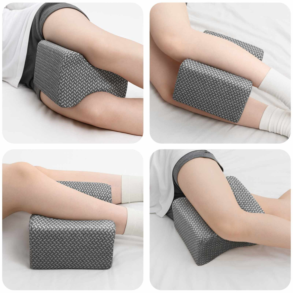 Produktbild för Knäkudde Enfärgad Grå 26 x 21,5 x 15 cm Minneskum