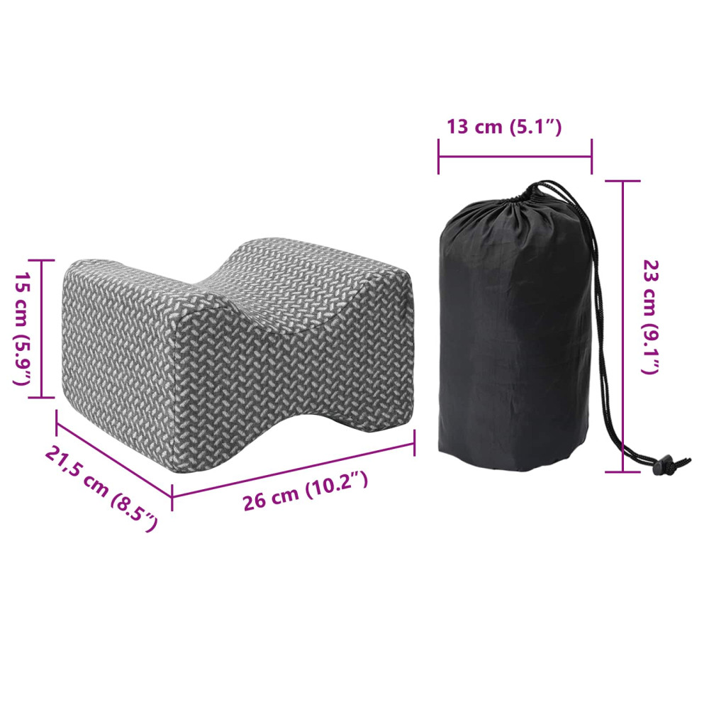 Produktbild för Knäkudde Enfärgad Grå 26 x 21,5 x 15 cm Minneskum