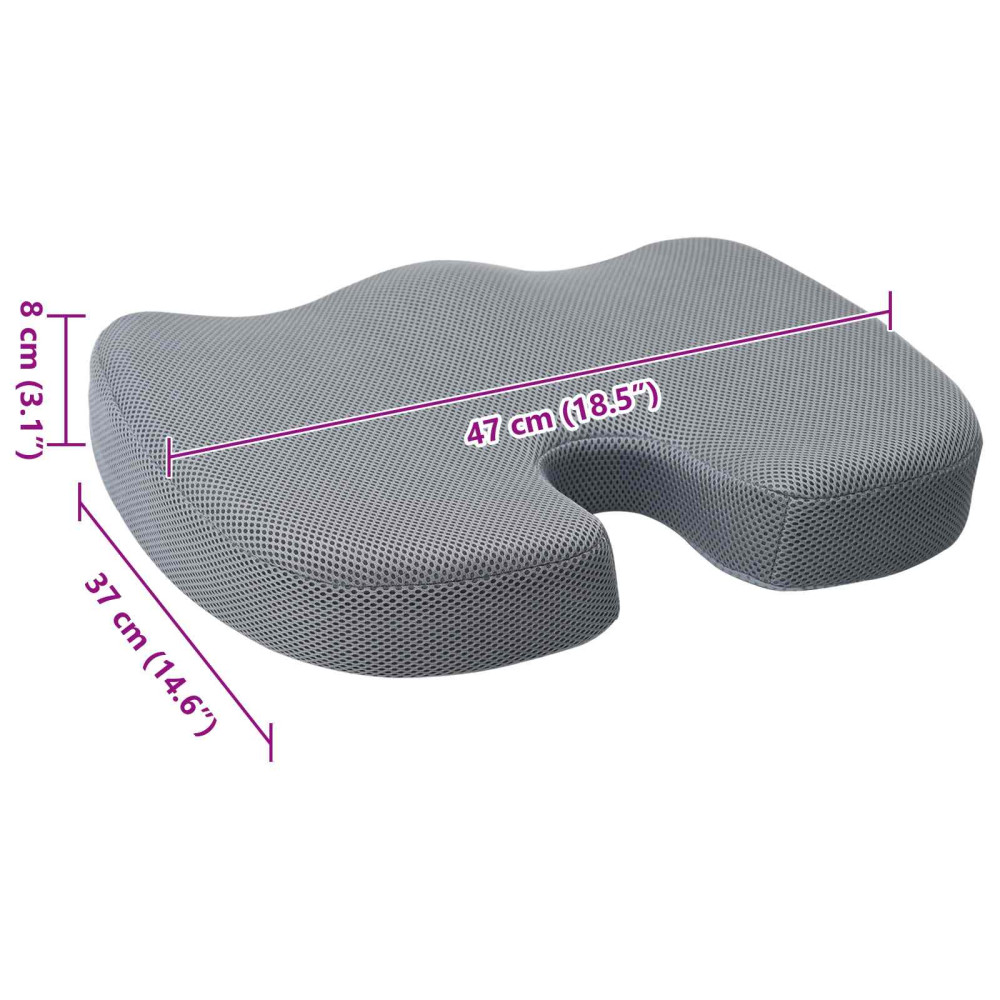 Produktbild för Sittkudde Enfärgad Grå 47 x 37 x 8 cm Minneskum