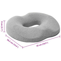 Produktbild för Sittkudde Enfärgad Ljusgrå 42 x 36,5 x 8 cm Minneskum