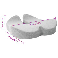 Produktbild för Sittkudde Enfärgad Ljusgrå 50 x 43 x 10 cm Minneskum
