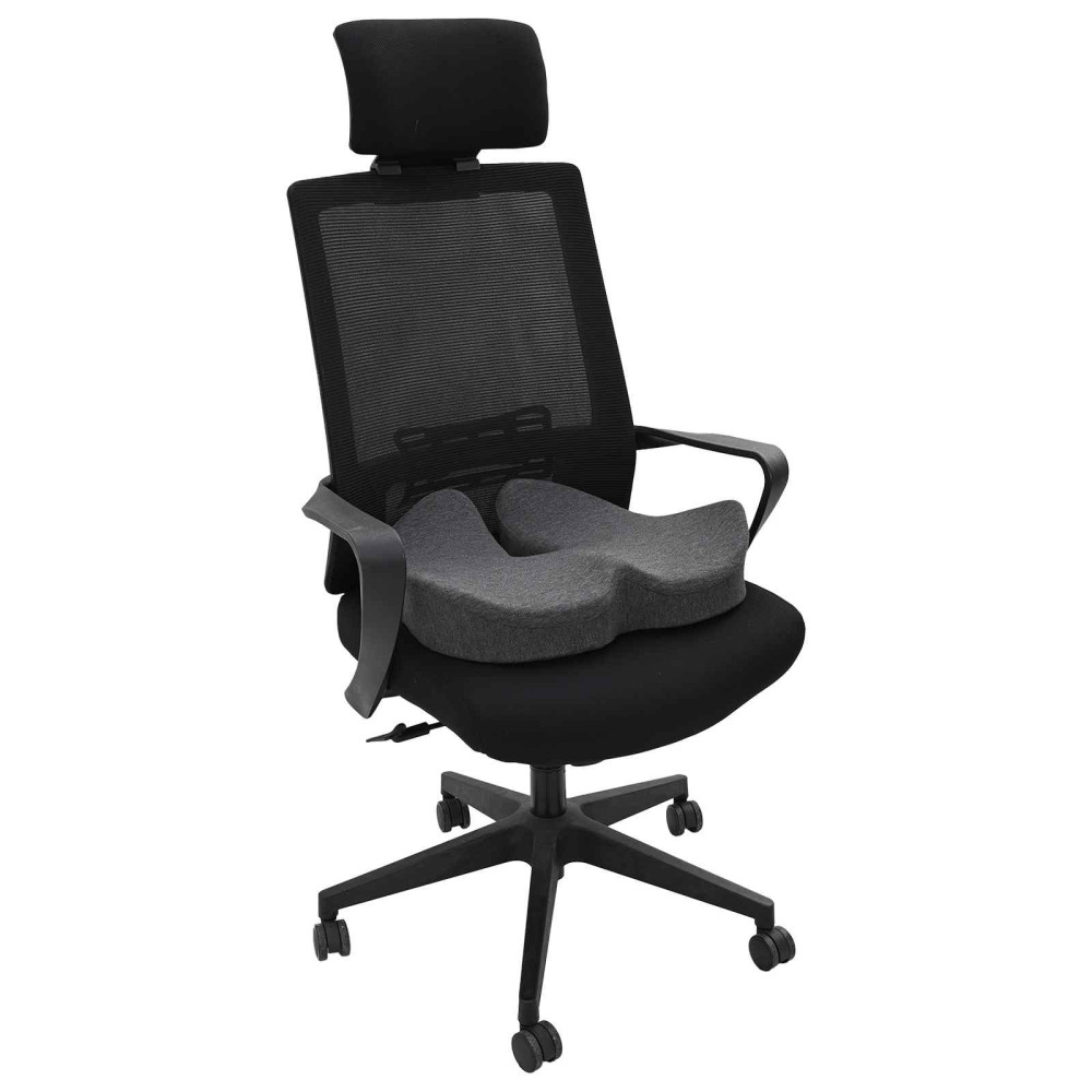 Produktbild för Sittkudde Enfärgad Mörkgrå 50 x 43 x 10 cm Minneskum