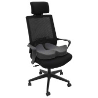 Produktbild för Sittkudde Enfärgad Mörkgrå 50 x 43 x 10 cm Minneskum