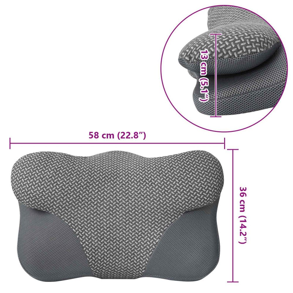 Produktbild för Nackkudde Grå Minneskum 58 x 36 x 13 cm
