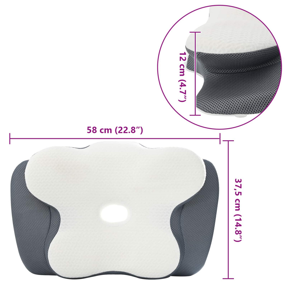Produktbild för Nackkudde Vit Minneskum 58 x 37,5 x 12 cm