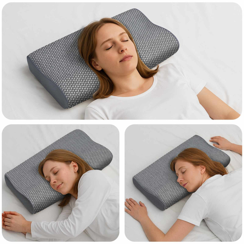 Produktbild för Kudde med kudde Grå 60 x 34 x 11 cm Polyester