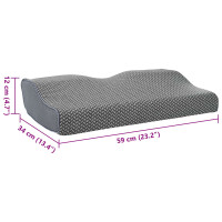 Produktbild för Kudde med kudde Grå 60 x 34 x 11 cm Polyester