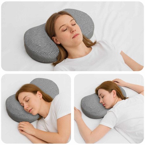 vidaXL Nackkudde Enfärgad Grå 53 x 34,5 x 10,5 cm Minneskum