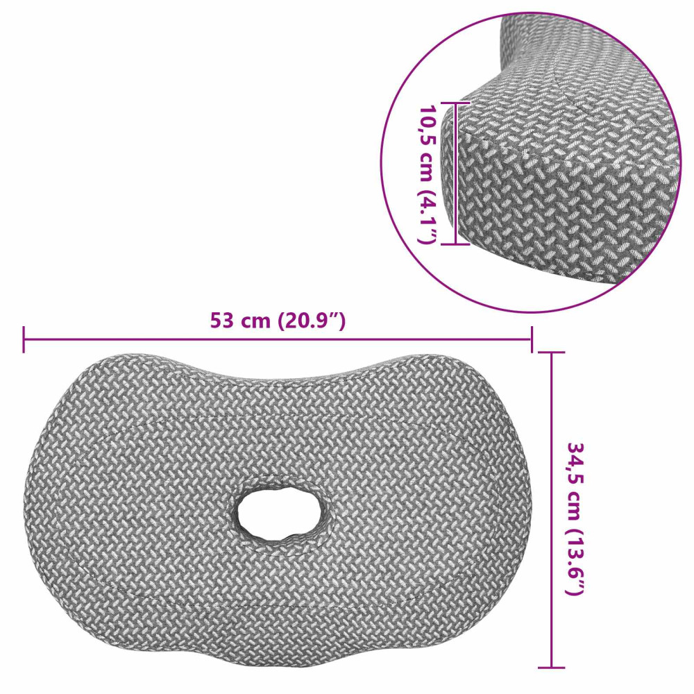 Produktbild för Nackkudde Enfärgad Grå 53 x 34,5 x 10,5 cm Minneskum