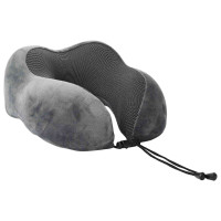 Produktbild för Resekudde för nacken Enfärgad Grå 27 x 26 x 14 cm Minneskum