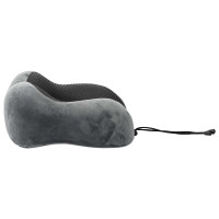 Produktbild för Resekudde för nacken Enfärgad Grå 27 x 26 x 14 cm Minneskum