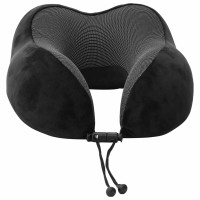 Produktbild för Resekudde för nacken Enfärgad Svart 27 x 26 x 14 cm Minneskum