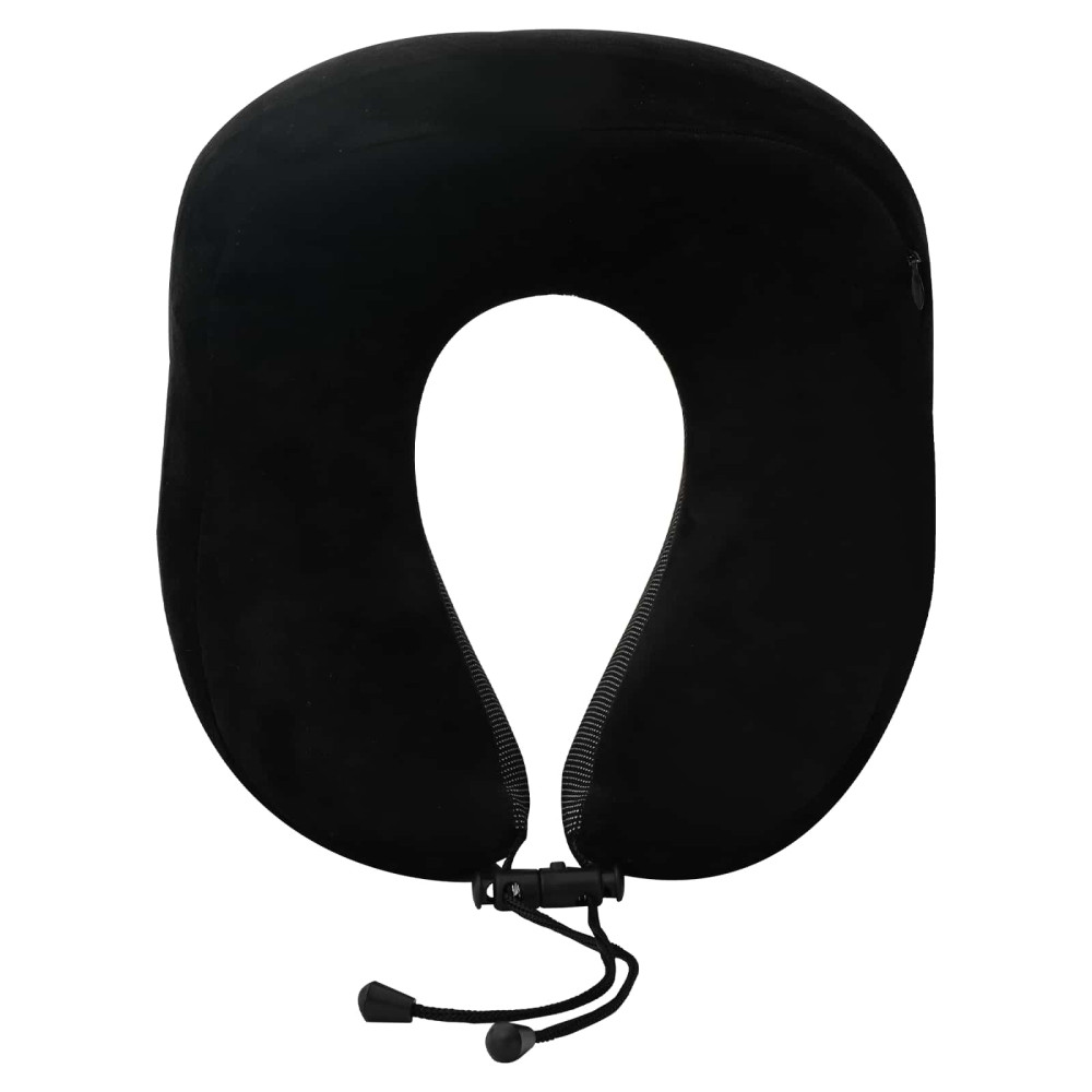 Produktbild för Resekudde för nacken Enfärgad Svart 27 x 26 x 14 cm Minneskum