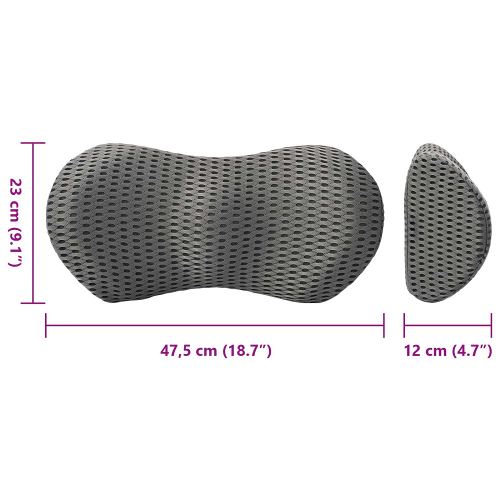 Produktbild för Ryggkudde Grå Minneskum 47,5 x 23 x 12 cm