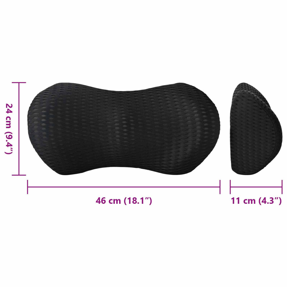 Produktbild för Ryggkudde Svart Minneskum 46 x 24 x 11 cm
