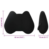 Produktbild för Ryggkudde Svart Minneskum 40 x 32 x 13 cm
