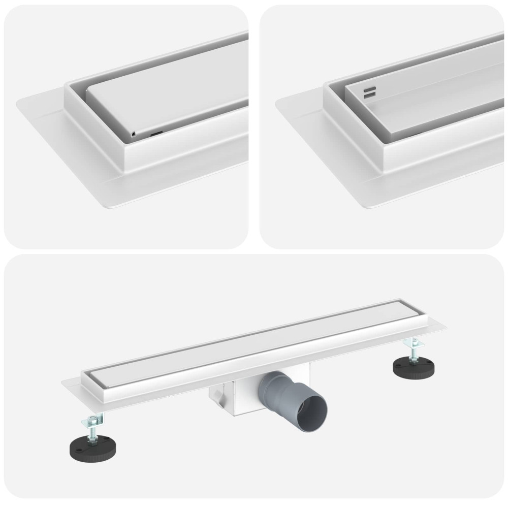 Produktbild för 2 i 1 Duschavlopp Silver 50 cm Rostfritt Stål 304