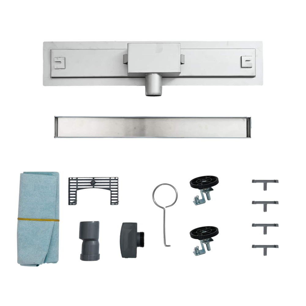 Produktbild för 2 i 1 Duschavlopp Silver 50 cm Rostfritt Stål 304