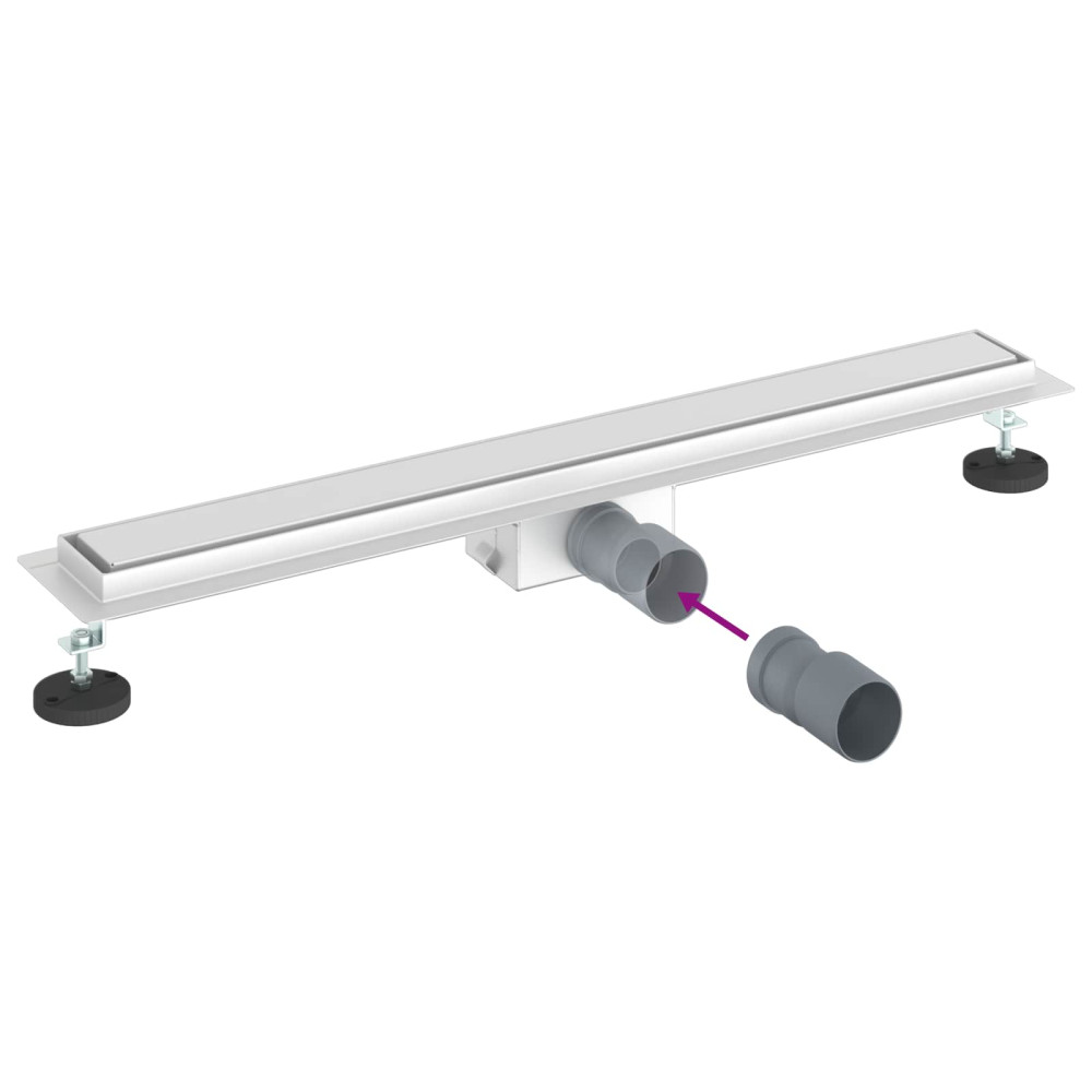 Produktbild för 2 i 1 Duschavlopp Silver 70 cm Rostfritt Stål 304