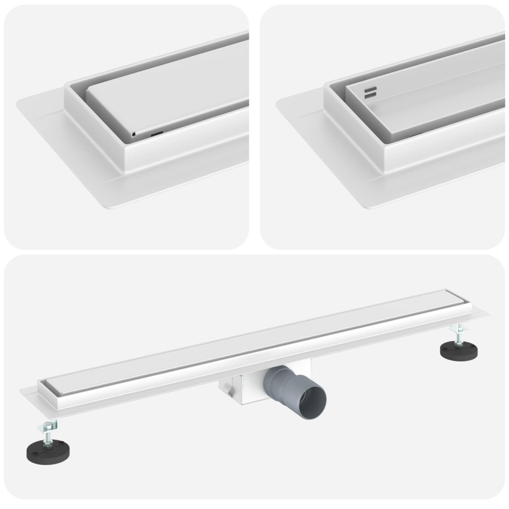 Produktbild för 2 i 1 Duschavlopp Silver 70 cm Rostfritt Stål 304