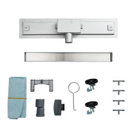 Produktbild för 2 i 1 Duschavlopp Silver 70 cm Rostfritt Stål 304