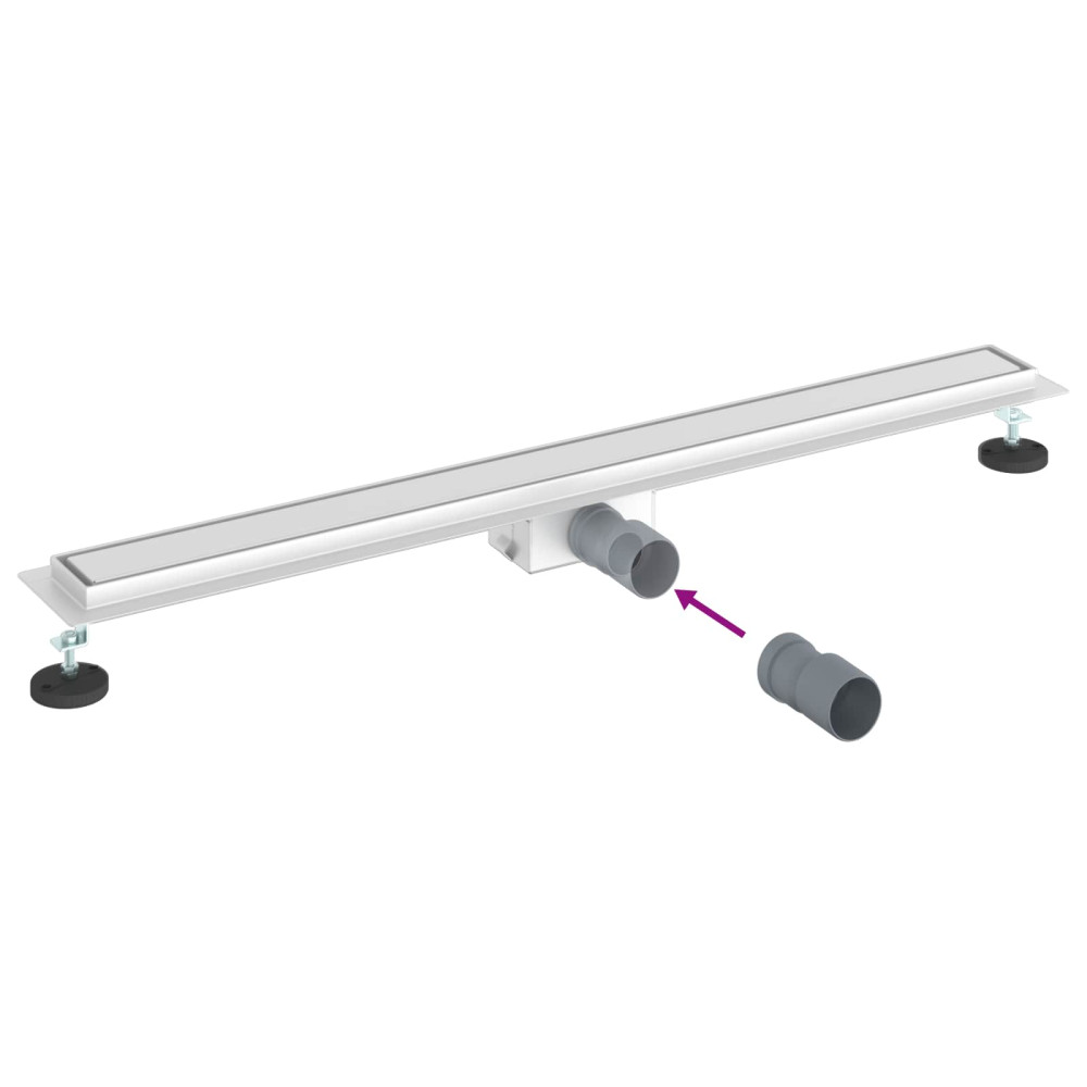 Produktbild för 2 i 1 Duschavlopp Silver 90 cm Rostfritt Stål 304