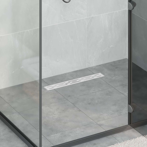 vidaXL Duschavlopp med Linje Design Silver 50 cm Rostfritt Stål 304 - Avlopp