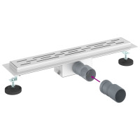 Produktbild för Duschavlopp med Linje Design Silver 50 cm Rostfritt Stål 304
