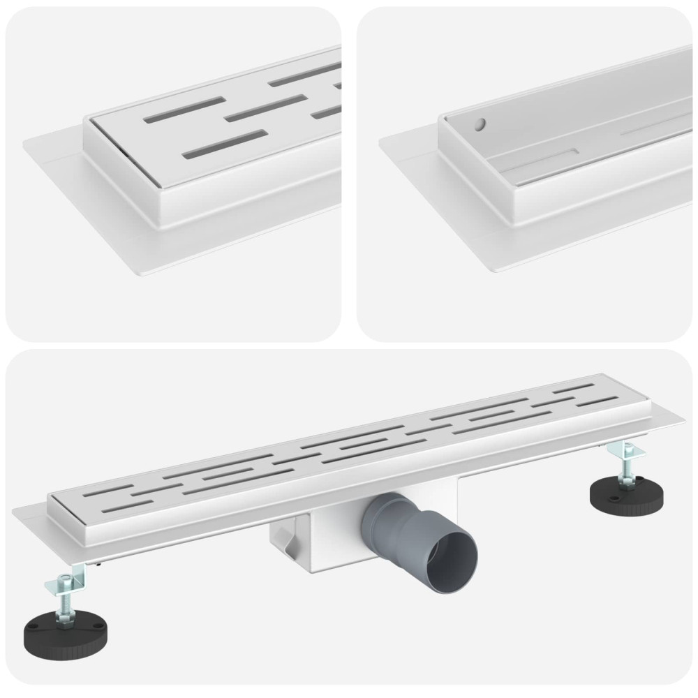 Produktbild för Duschavlopp med Linje Design Silver 50 cm Rostfritt Stål 304