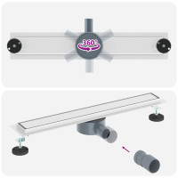Produktbild för Duschavlopp 2-i-1 med 360° Siphon Silver 60 cm
