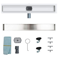 Produktbild för Duschavlopp 2-i-1 med 360° Siphon Silver 60 cm