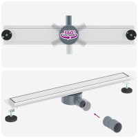 Produktbild för Duschavlopp 2-i-1 med 360° Siphon Silver 70 cm