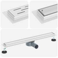 Produktbild för Duschavlopp 2-i-1 med 360° Siphon Silver 70 cm