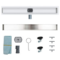 Produktbild för Duschavlopp 2-i-1 med 360° Siphon Silver 70 cm