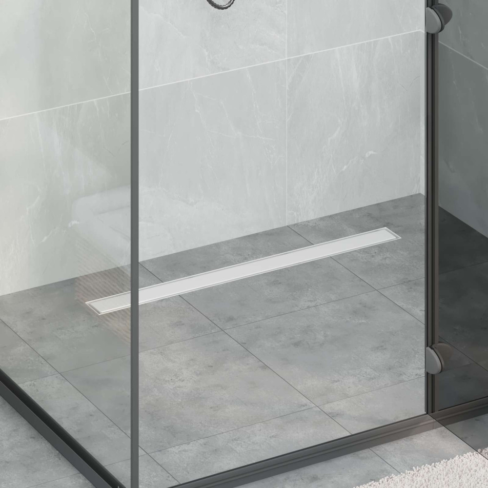Produktbild för Duschavlopp 2-i-1 med 360° Siphon Silver 80 cm
