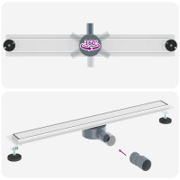 Produktbild för Duschavlopp 2-i-1 med 360° Siphon Silver 80 cm