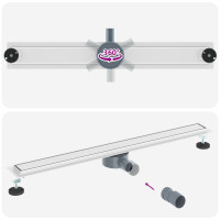 Produktbild för Duschavlopp 2-i-1 med 360° Siphon Silver 90 cm