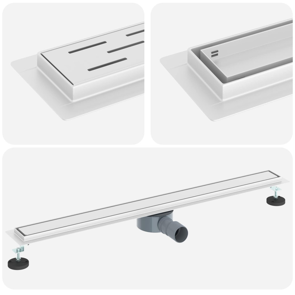Produktbild för Duschavlopp 2-i-1 med 360° Siphon Silver 90 cm