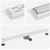 Produktbild för Duschavlopp 2-i-1 med 360° Siphon Silver 90 cm