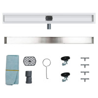 Produktbild för Duschavlopp 2-i-1 med 360° Siphon Silver 90 cm
