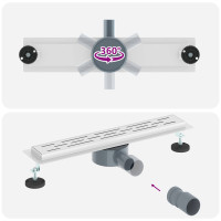 Produktbild för Duschavlopp med glaslock och 360° Sifon Silver 50 cm