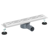 Produktbild för Duschavlopp med glaslock och 360° Sifon Silver 50 cm
