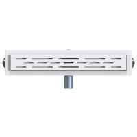 Produktbild för Duschavlopp med glaslock och 360° Sifon Silver 50 cm